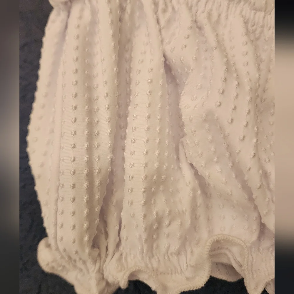 PQ X Amanda Stanton Sail White Remi Ruched Bandeau Size Large